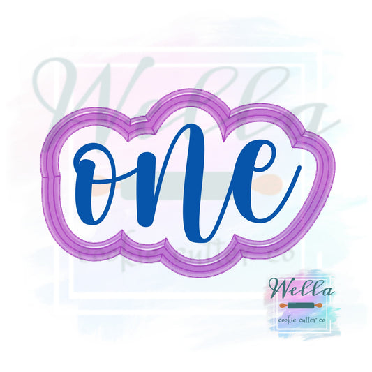 Number One Text Cookie Cutter - Lower Case with Optional Stencil