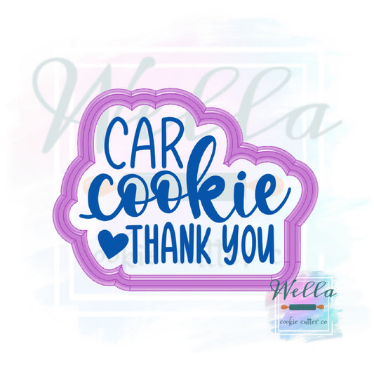 Car Cookie Text Cookie Cutter with Optional Stencil, Thank You Cookie Cutter