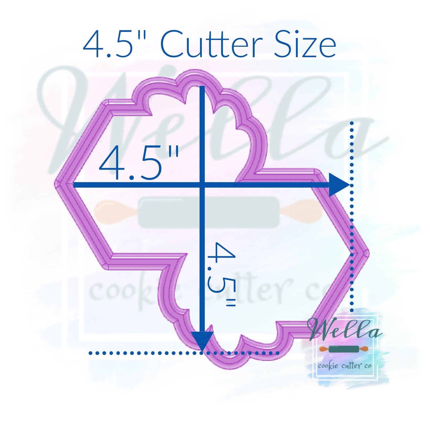 Double Hexagons with Greenery Cookie Cutter, Wedding Cookie Cutter