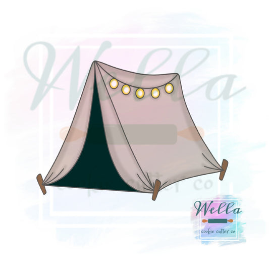 Tent with Lights Cookie Cutter, Camping Cookie Cutter