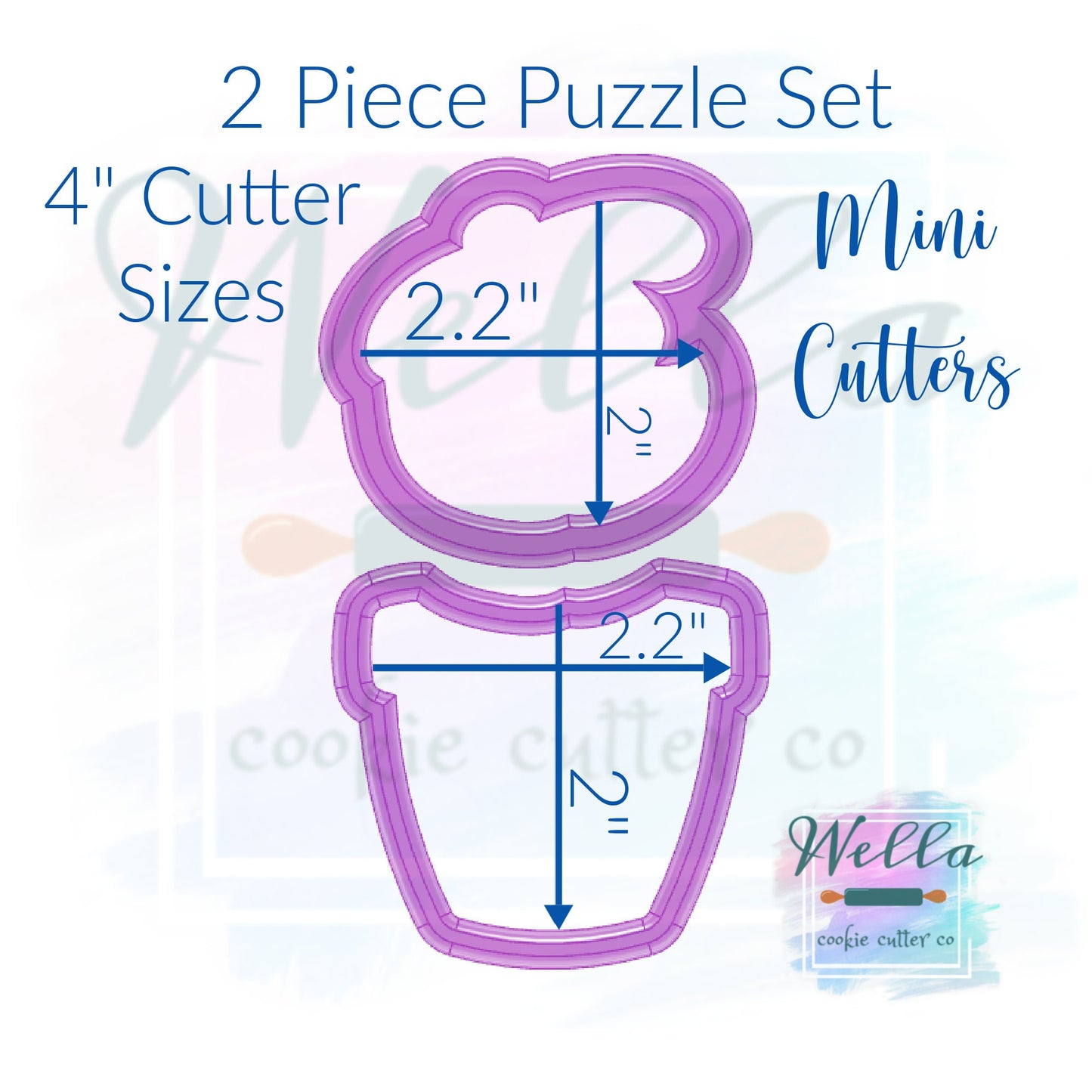 Flower In Pot Cookie Cutter - 2 Piece Set or Single Cookie Cutter, Daisy in Pot Cookie Cutter, Mother's Day Cookie Day
