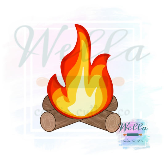 Campfire on Logs Cookie Cutter, Camping Cookie Cutter, Fire Cookie Cutter