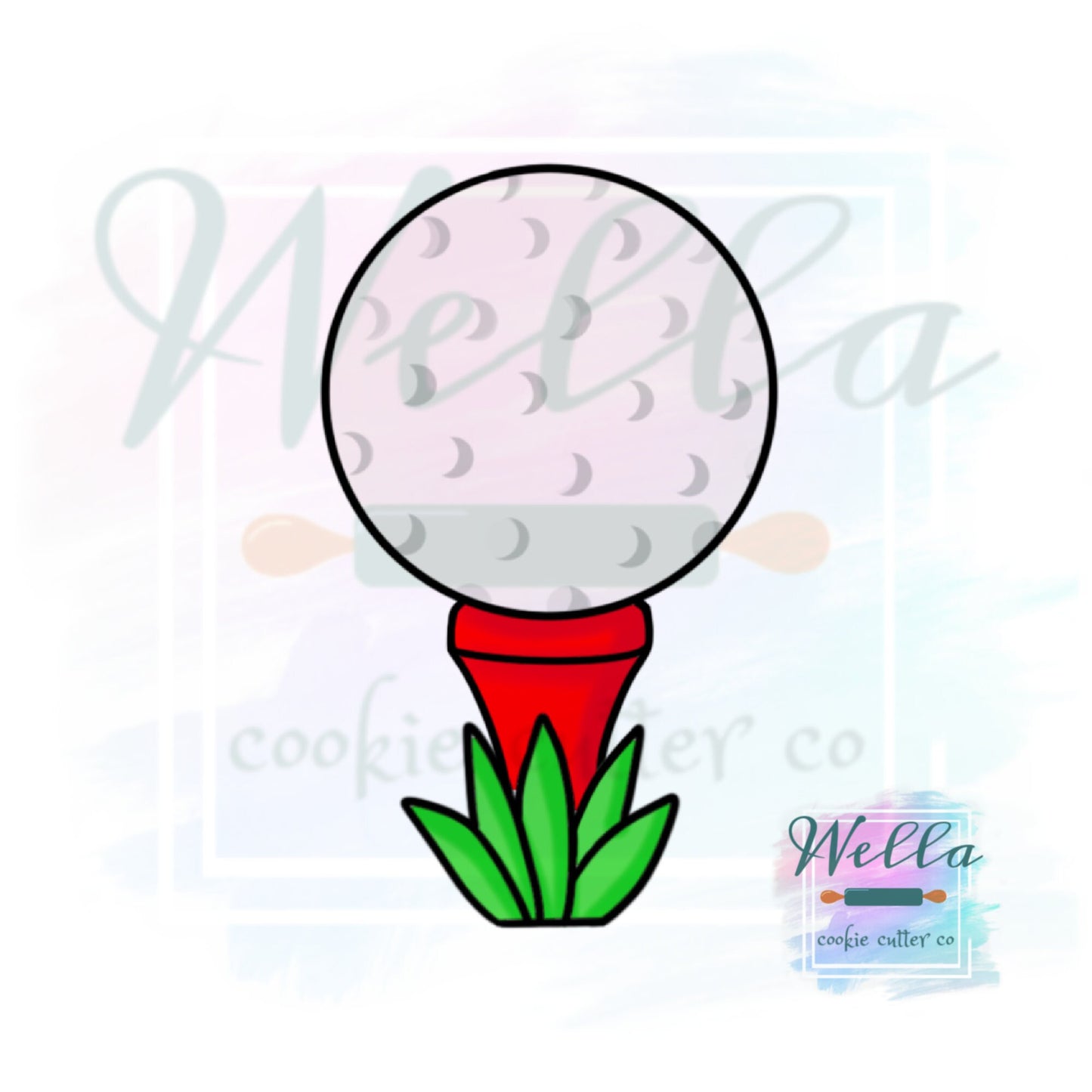 Golf Ball on Tee Cookie Cutter, Golf Cookie Cutter, Father's Day Cookie Cutter