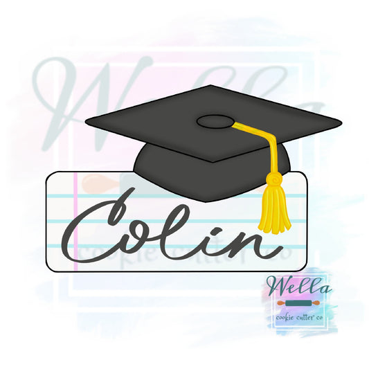 Graduation Name Plaque #2 Cookie Cutter