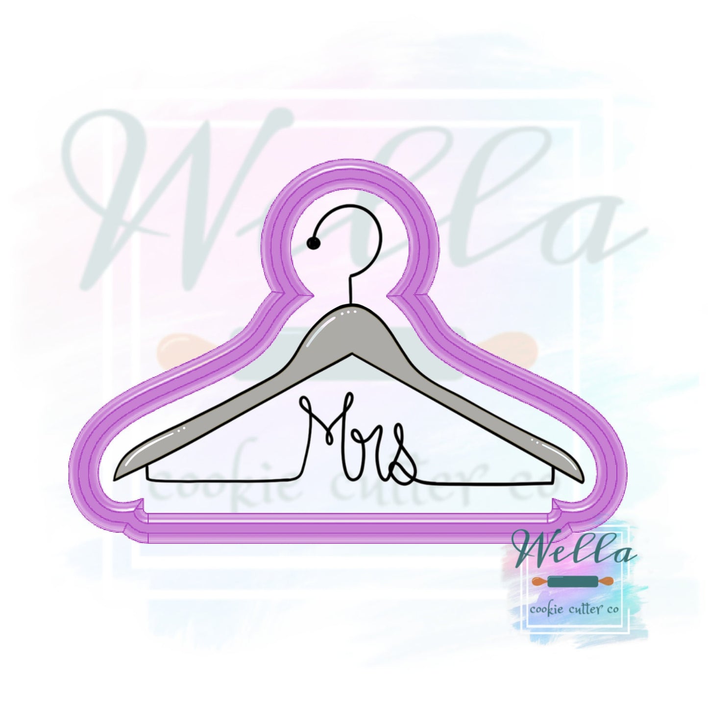 Mrs Bridal Hanger Cookie Cutter