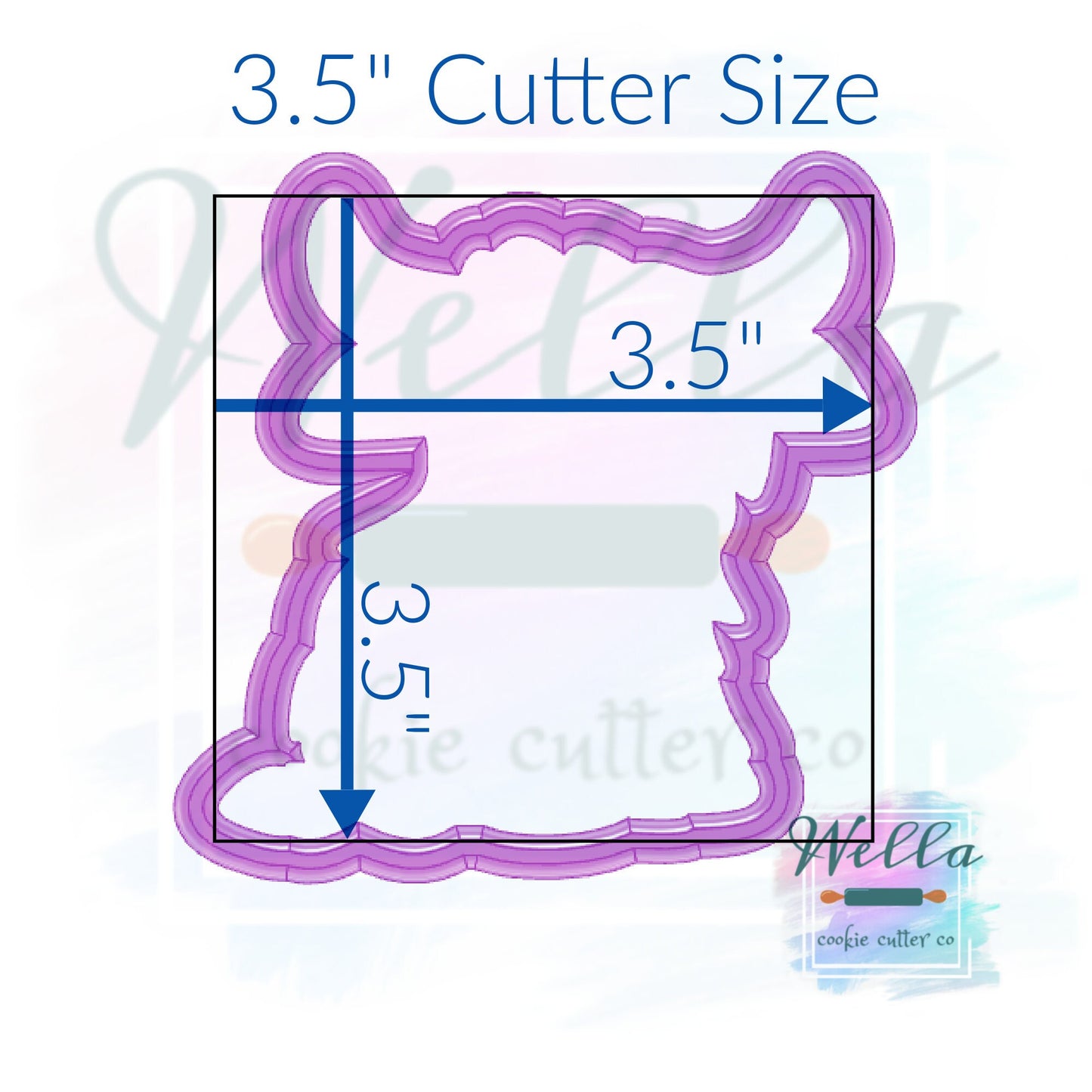 Highland Cow Sitting Cookie Cutter with Optional Stencil Guide, Cow Cookie Cutter