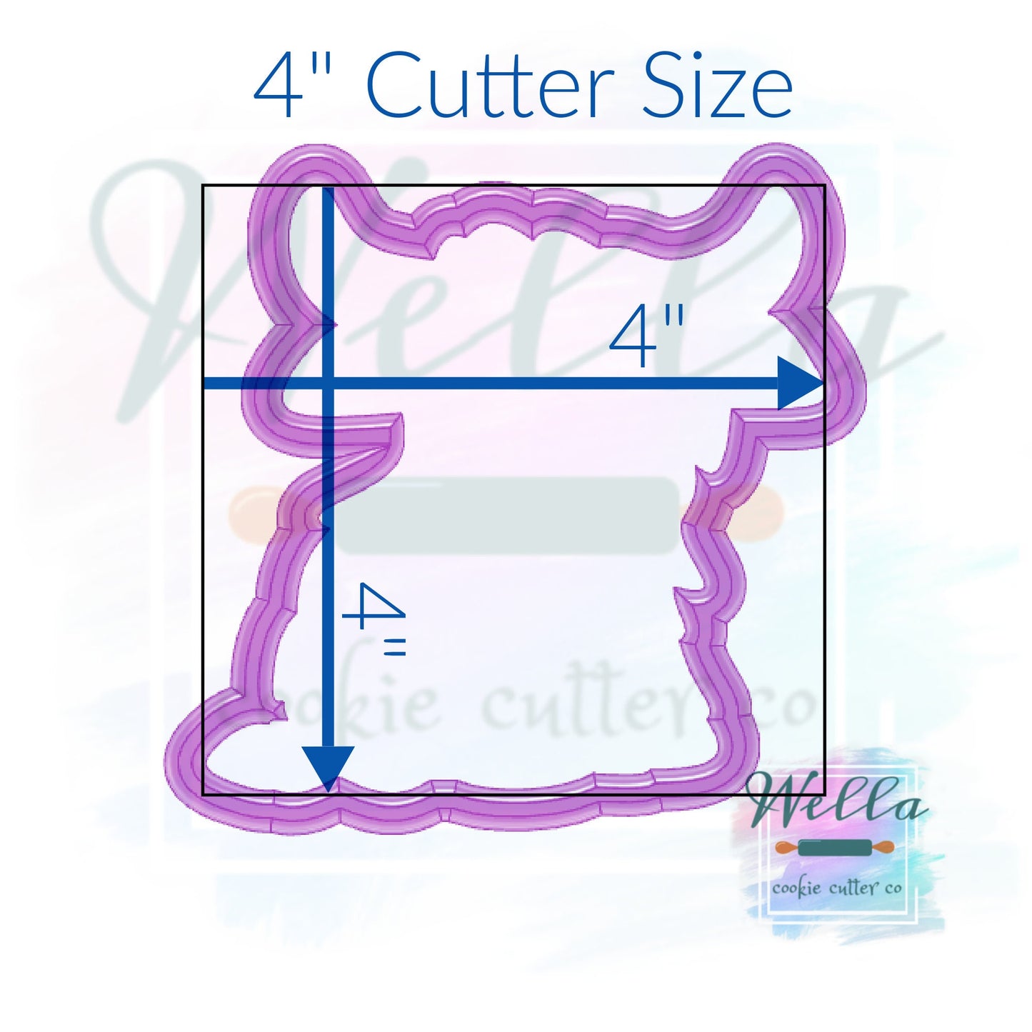 Highland Cow Sitting Cookie Cutter with Optional Stencil Guide, Cow Cookie Cutter