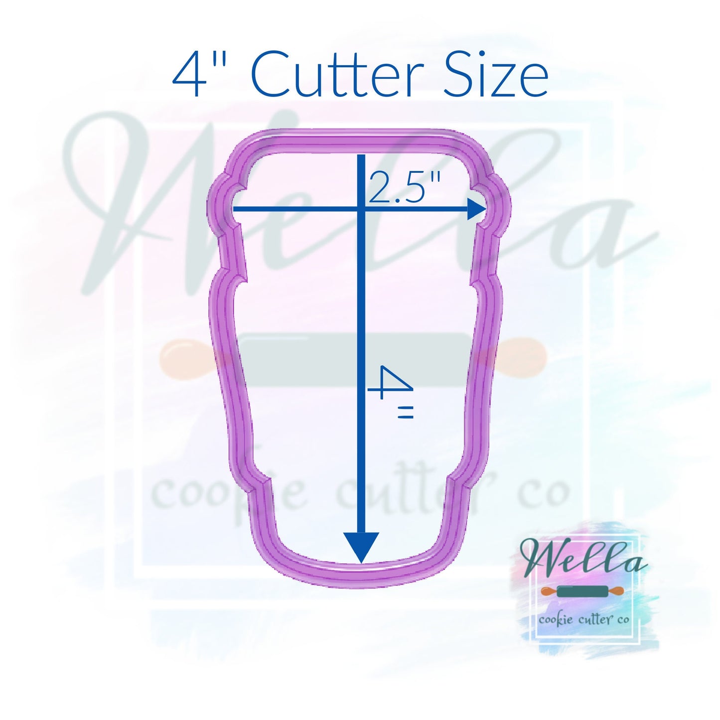 Knit Travel Cup Cookie Cutter with Optional Stencil