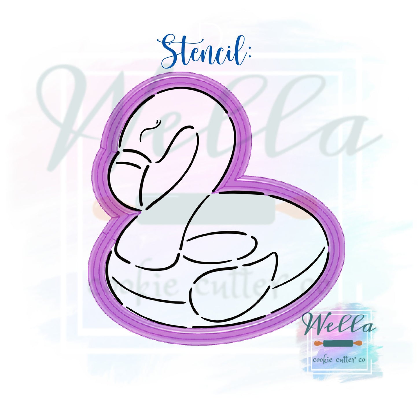 Flamingo Float Cookie Cutter with Optional Stencil
