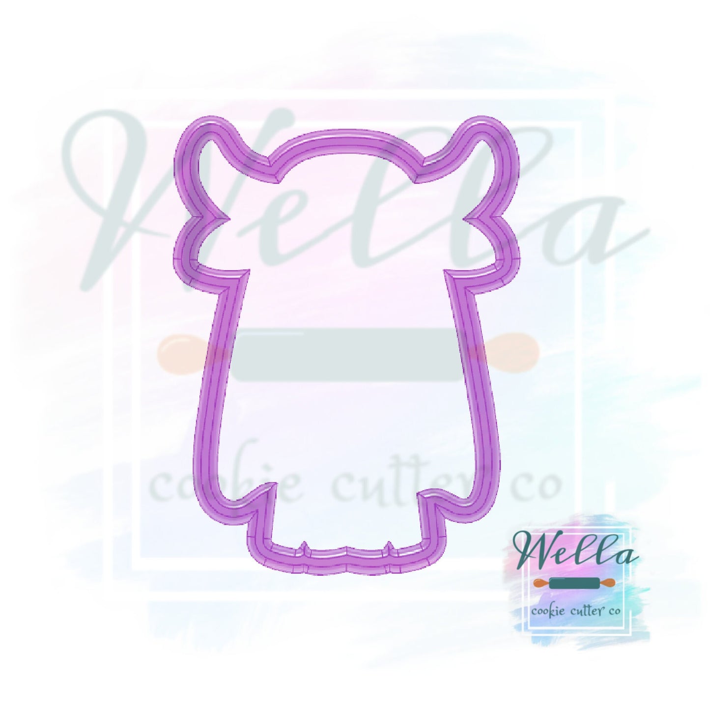 Ghost Cow Cookie Cutter with Optional Stencil
