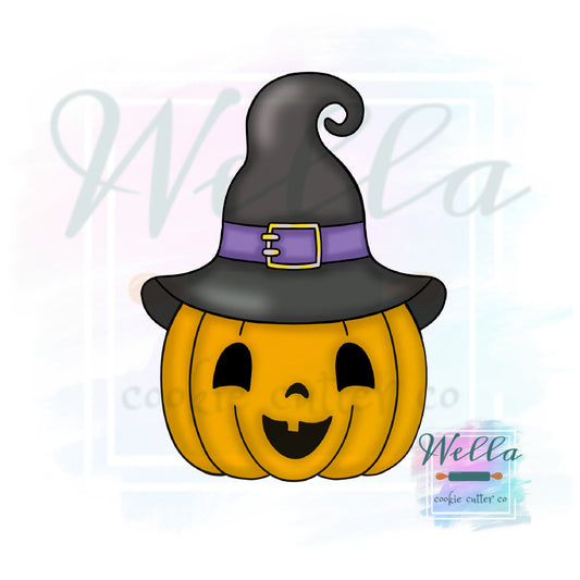 Pumpkin Wearing Witch Hat Cookie Cutter