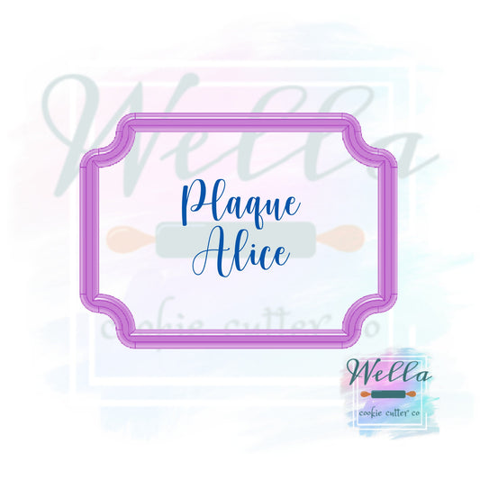 Plaque Alice Cookie Cutter, Rectangle Plaque Cutter