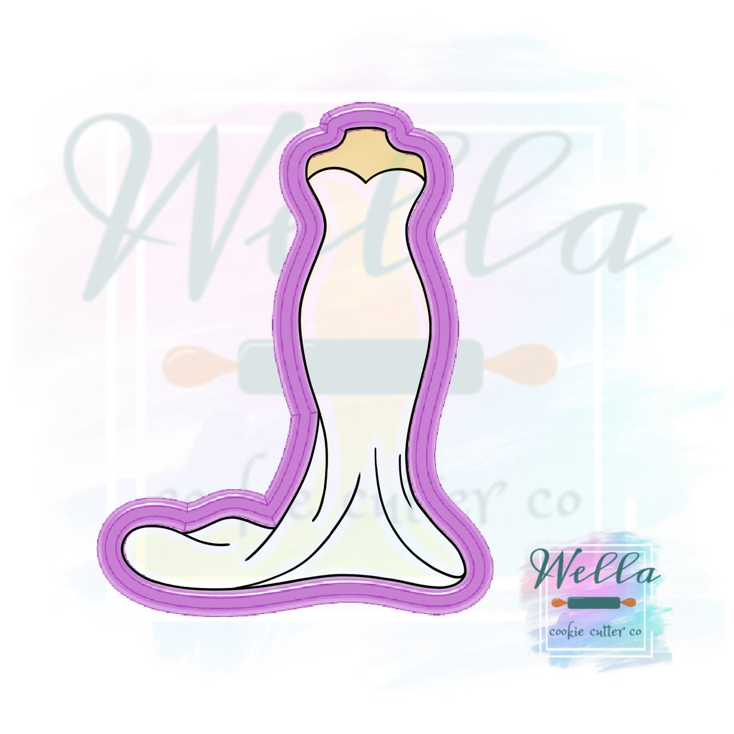 Wedding Dress #1 Cookie Cutter, Bridal Shower Cookie Cutter