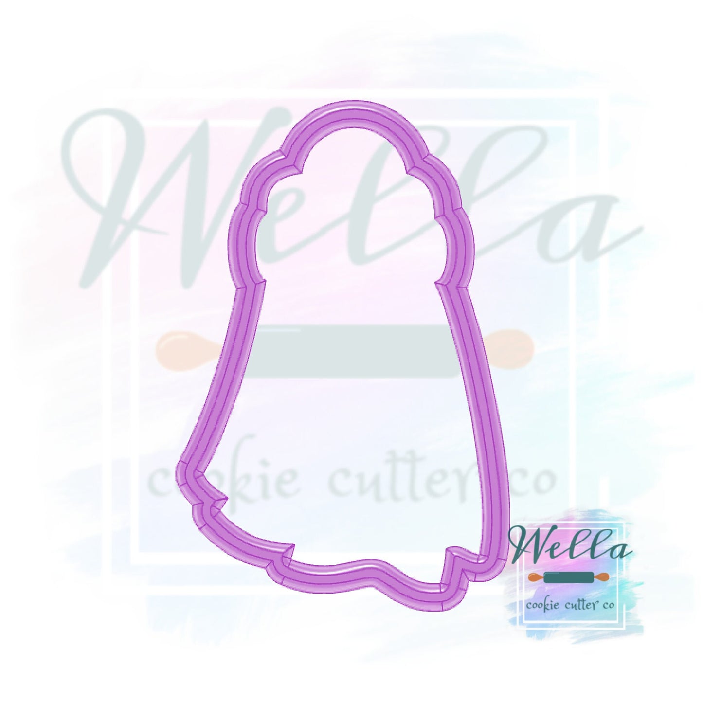 Ghost in Beanie Hat Cookie Cutter with Optional Stencil
