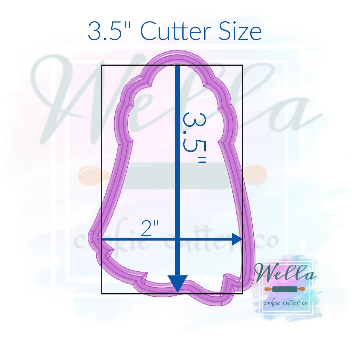 Ghost in Beanie Hat Cookie Cutter with Optional Stencil