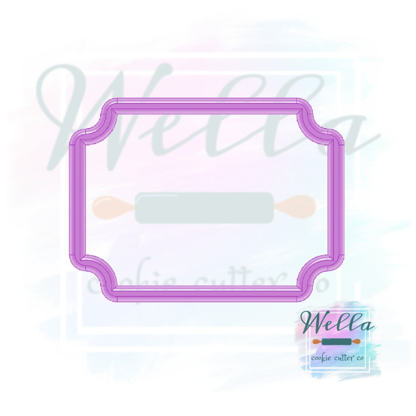 Plaque Alice Cookie Cutter, Rectangle Plaque Cutter
