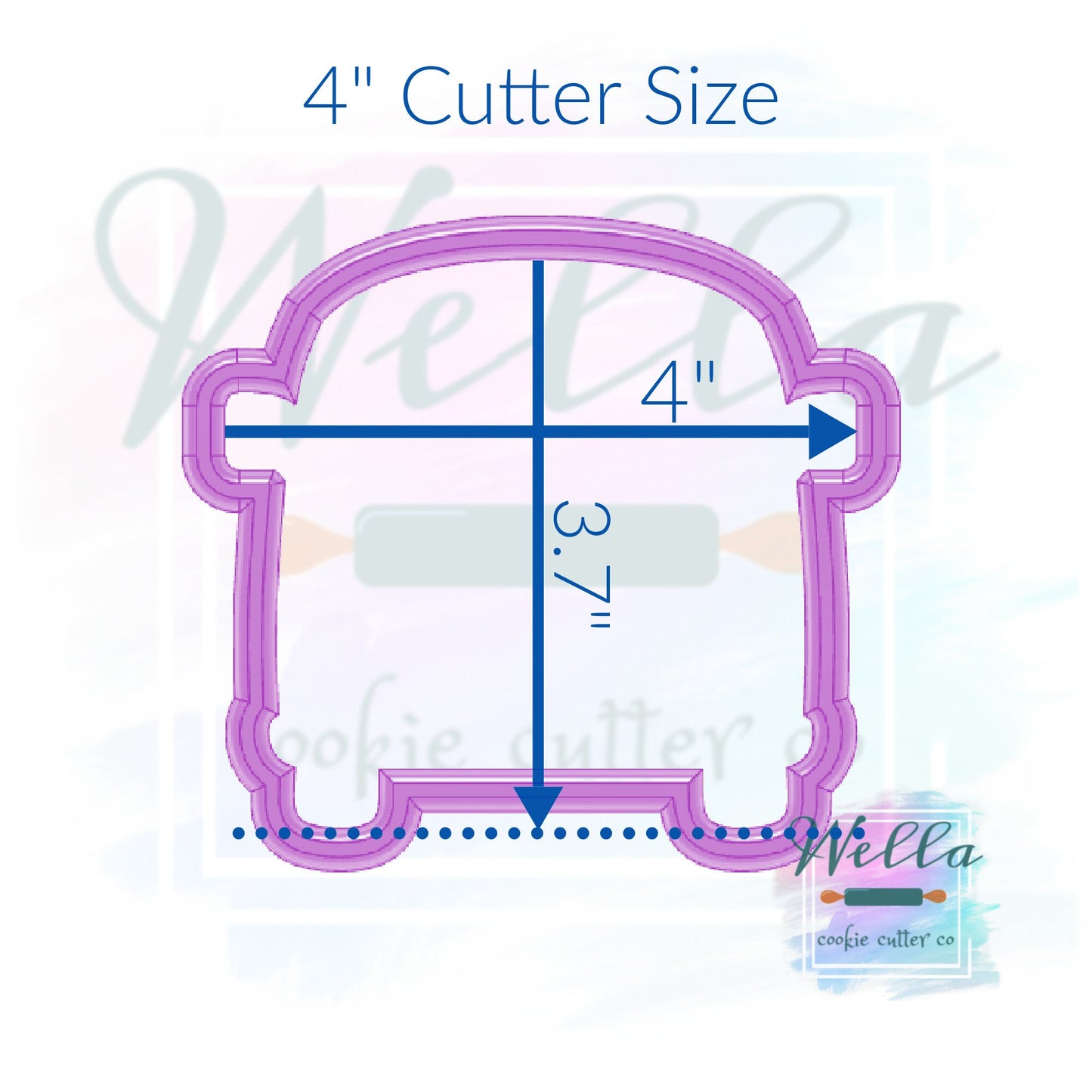 Hippie Van Front View Cookie Cutter