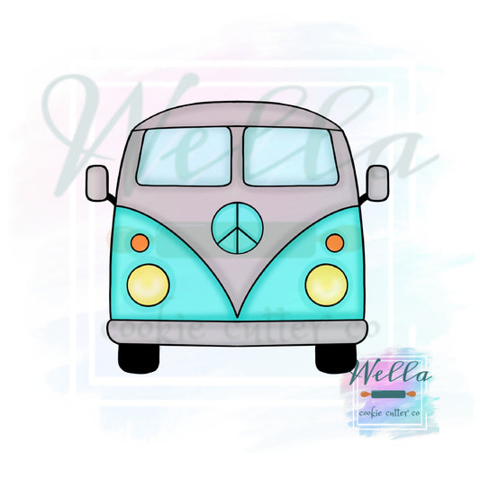 Hippie Van Front View Cookie Cutter