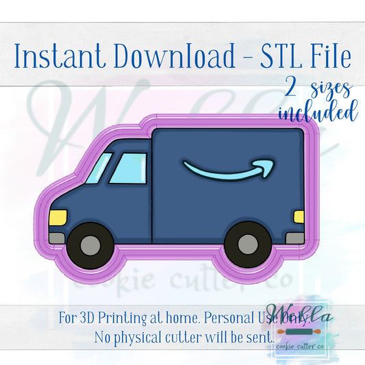 Digital STL File - Delivery Truck Cookie Cutter - 2 Sizes 4" & 4.5" - PNG File Included