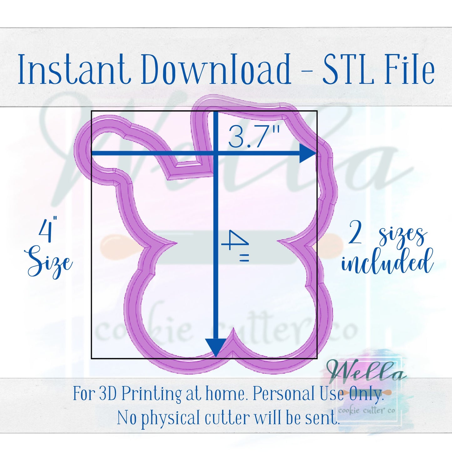 Digital STL File - Vintage Carriage Cookie Cutter - 2 Sizes 3.5" & 4"
