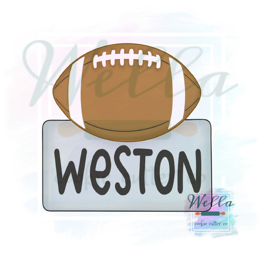Football Name Plaque Cookie Cutter