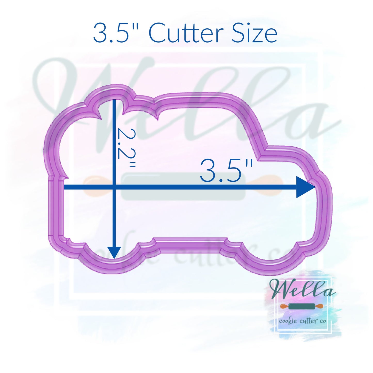 Truck with Single Pumpkin Cookie Cutter with Optional Stencil Guide, Pumpkin Truck Cookie Cutter, Fall Cookie Cutter