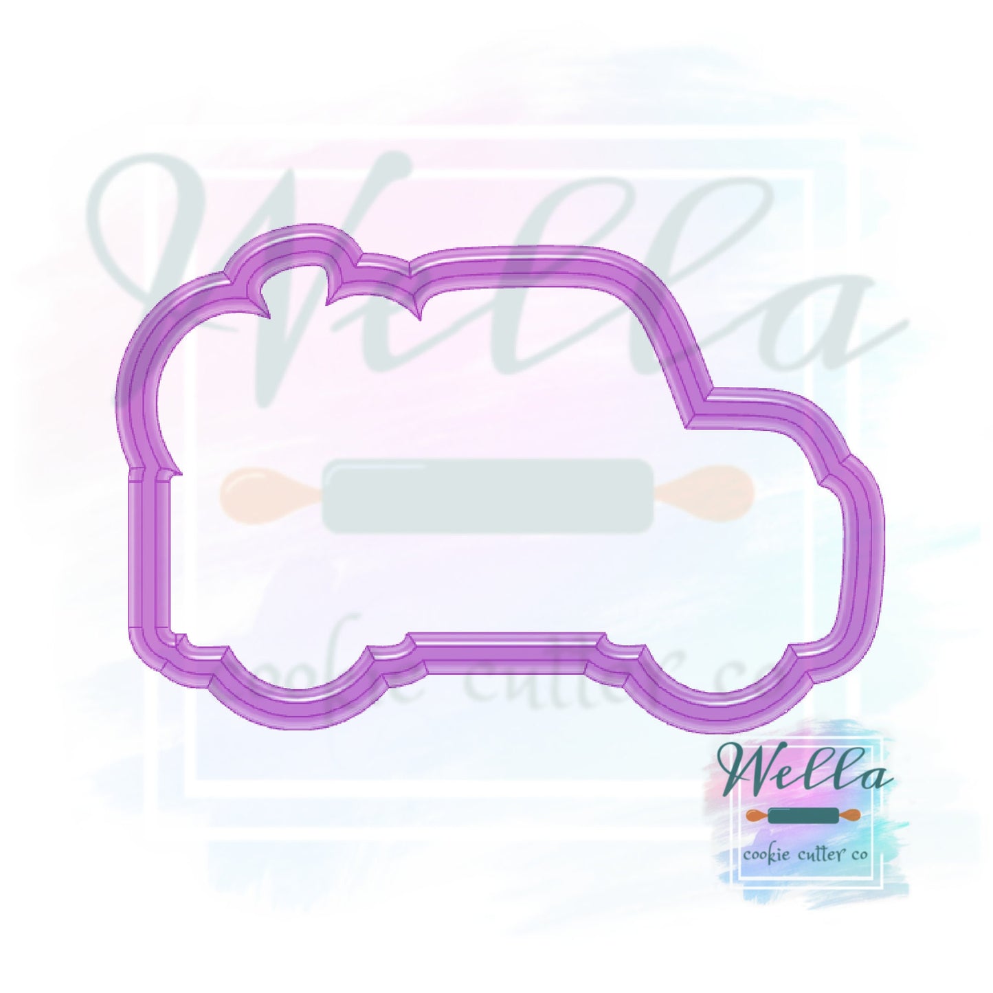 Truck with Single Pumpkin Cookie Cutter with Optional Stencil Guide, Pumpkin Truck Cookie Cutter, Fall Cookie Cutter