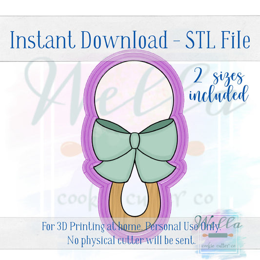 Digital STL File - Rattle #2 Cookie Cutter - 2 Sizes: 3.5" & 4"