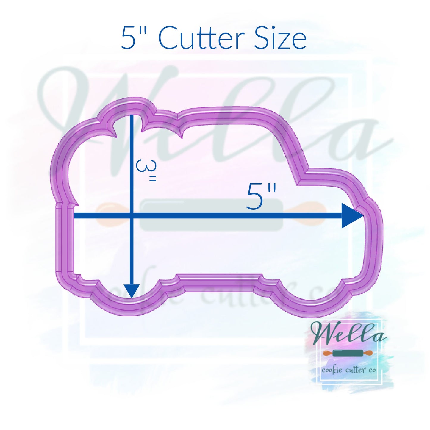 Truck with Single Pumpkin Cookie Cutter with Optional Stencil Guide, Pumpkin Truck Cookie Cutter, Fall Cookie Cutter
