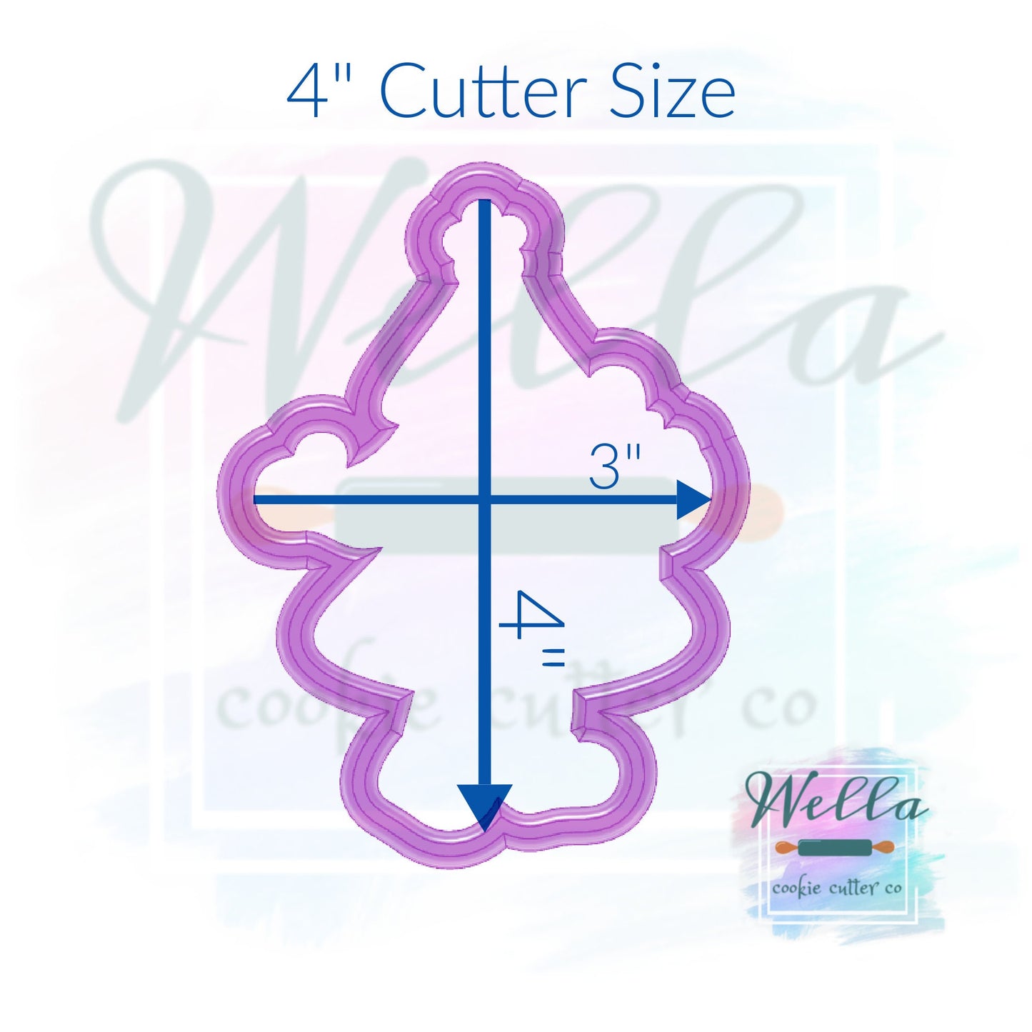 Bougie Pink Christmas Tree Cookie Cutter with Optional Stencil