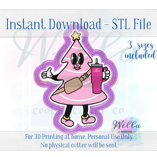 Digital STL File - Bougie Christmas Tree Cookie Cutter - 3 Sizes Included 4", 4.5" & 5"