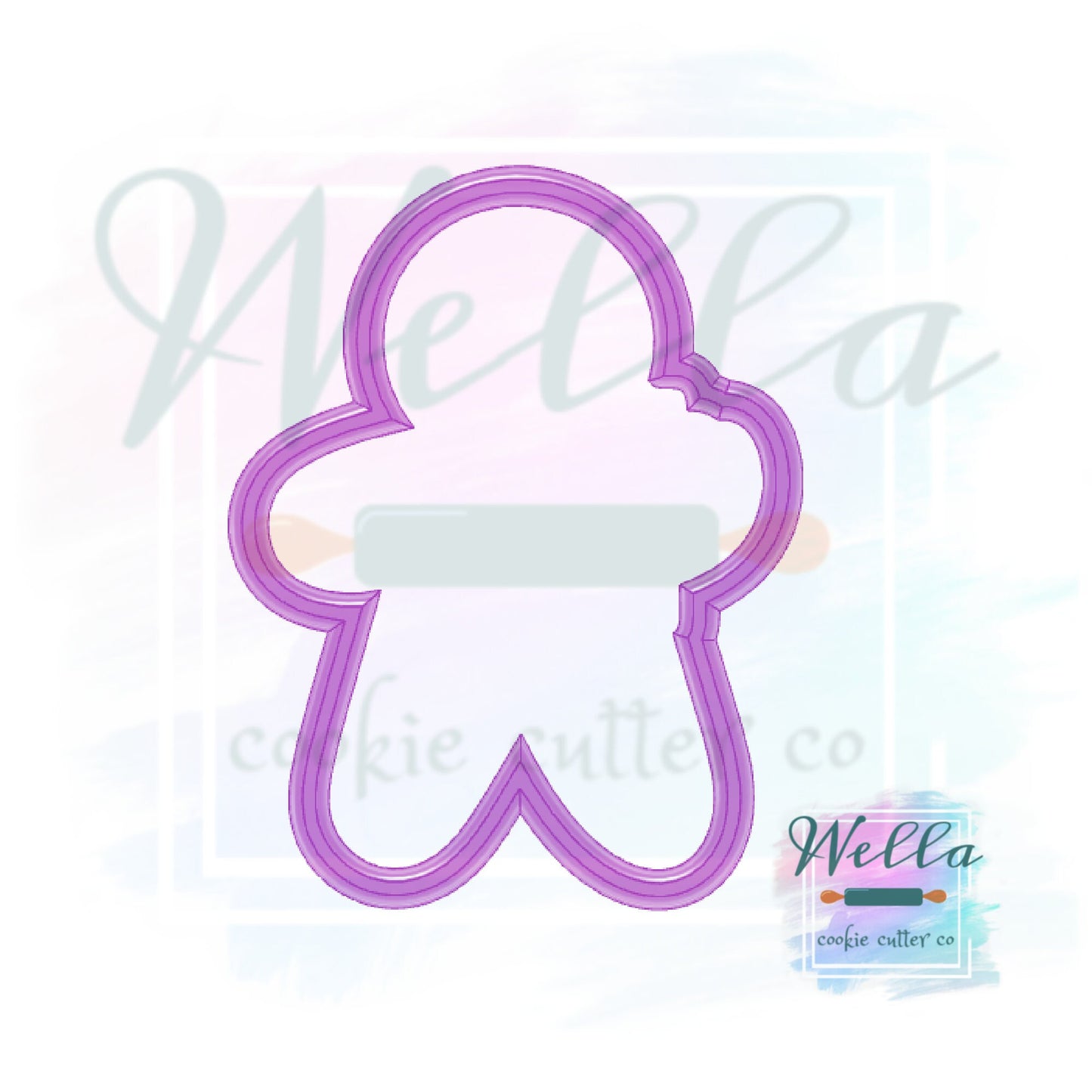 Bougie Gingerbread Man Cookie Cutter with Optional Stencil, Gingerbread Man with Tumbler Cookie Cutter