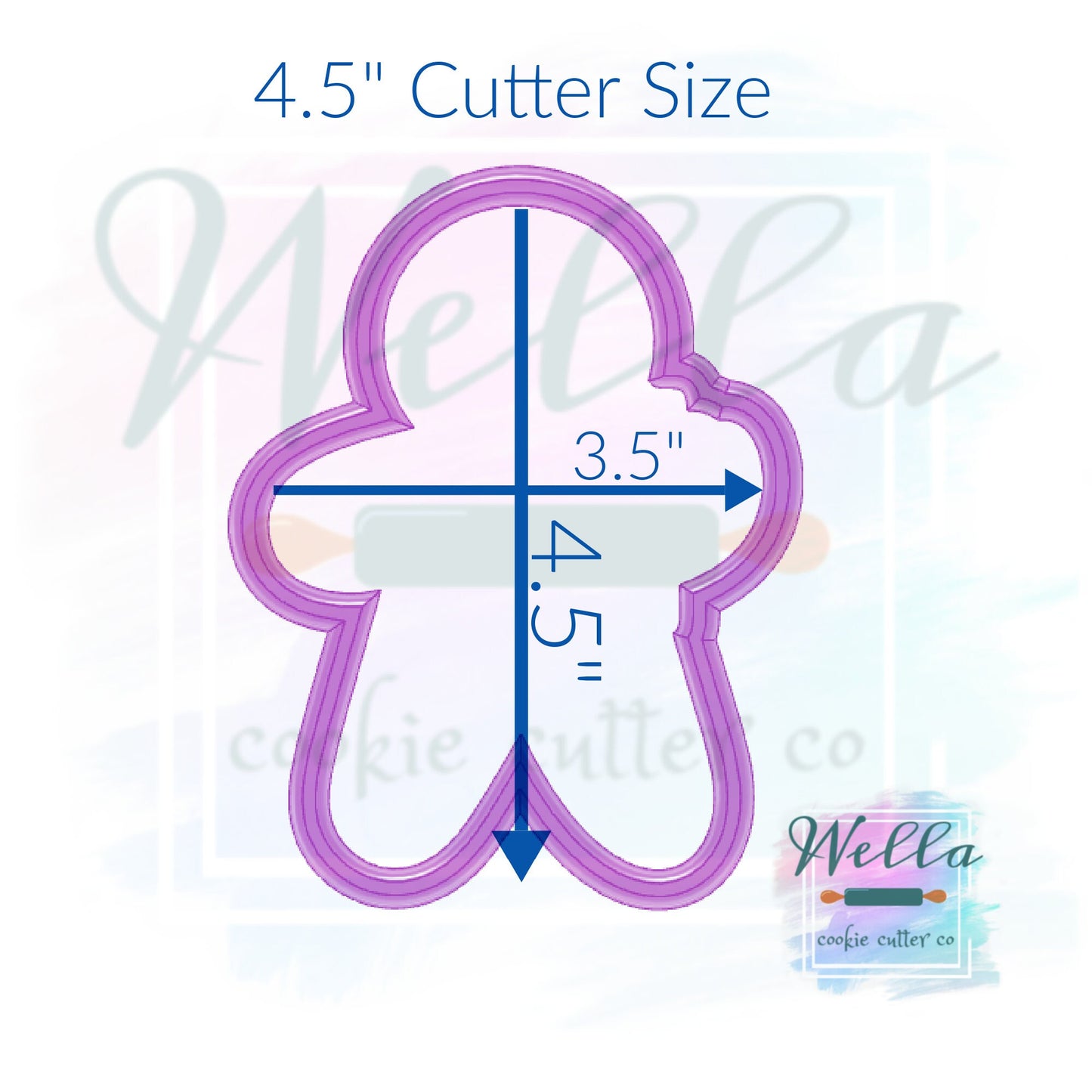 Bougie Gingerbread Man Cookie Cutter with Optional Stencil, Gingerbread Man with Tumbler Cookie Cutter