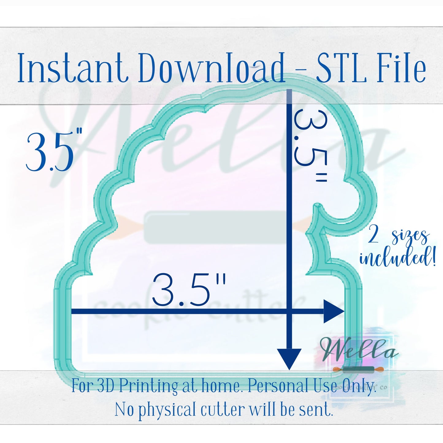 Digital STL File - Elf Girl Plaque Cookie Cutter - 2 Sizes Included 3.5" & 4"