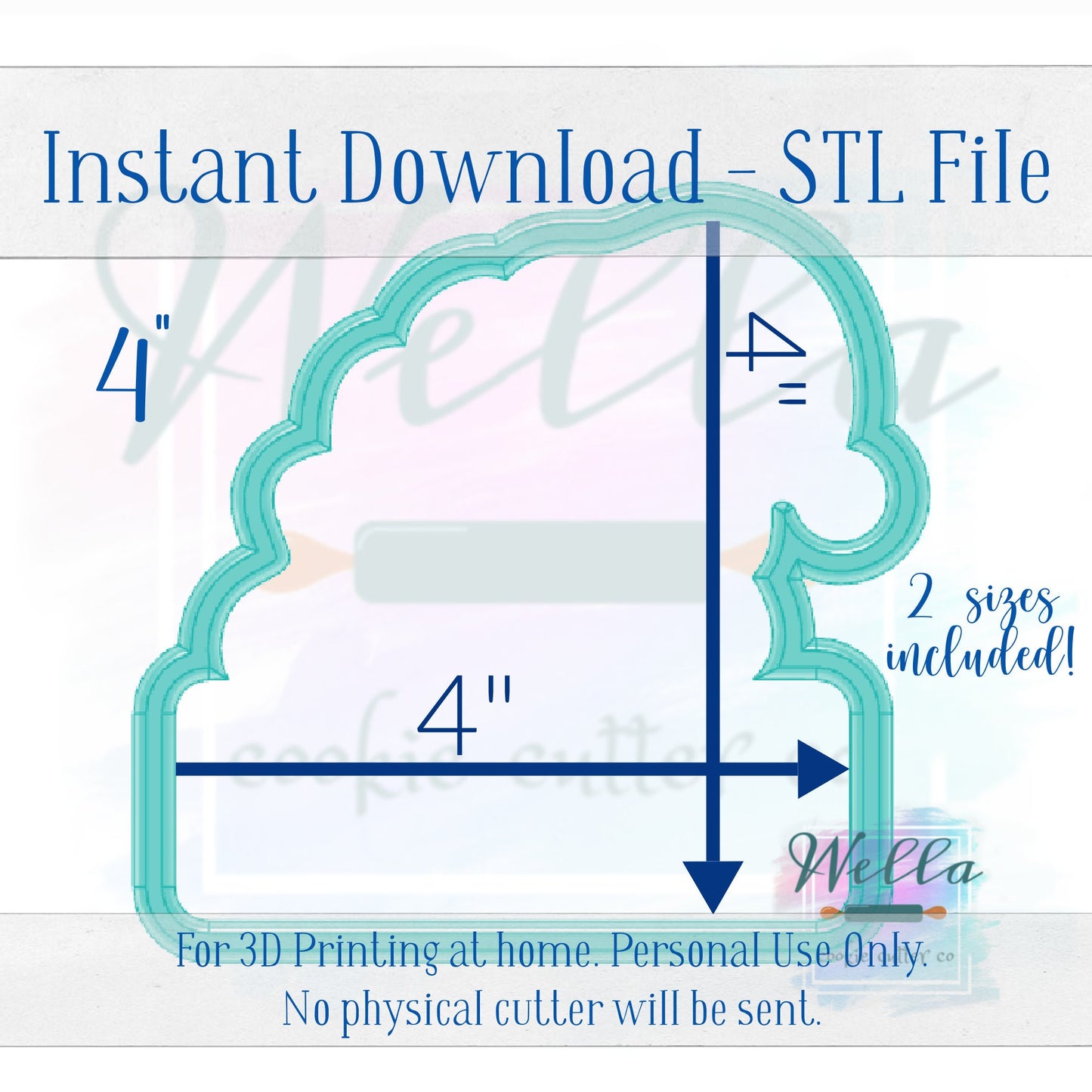 Digital STL File - Elf Girl Plaque Cookie Cutter - 2 Sizes Included 3.5" & 4"