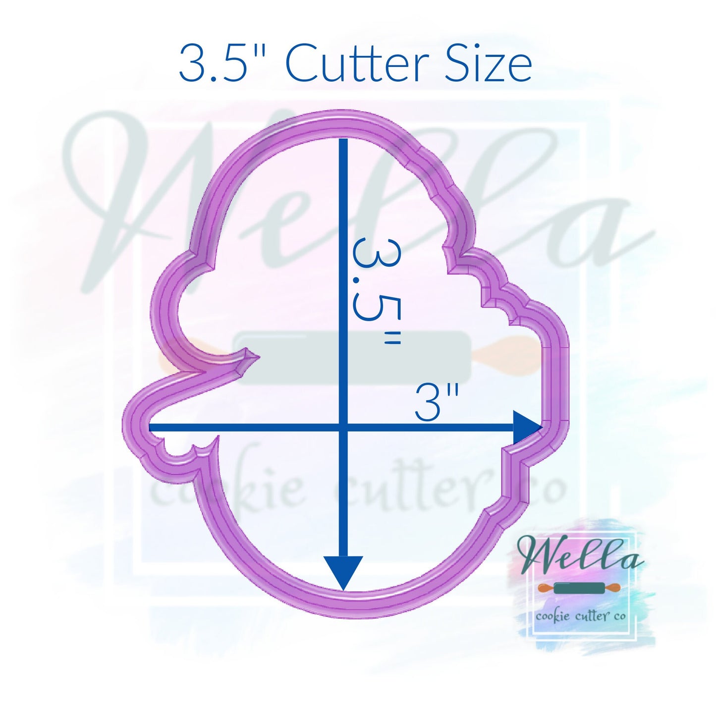 Bougie Snowman Cookie Cutter with Optional Stencil, Snowman with Tumbler Cookie Cutter