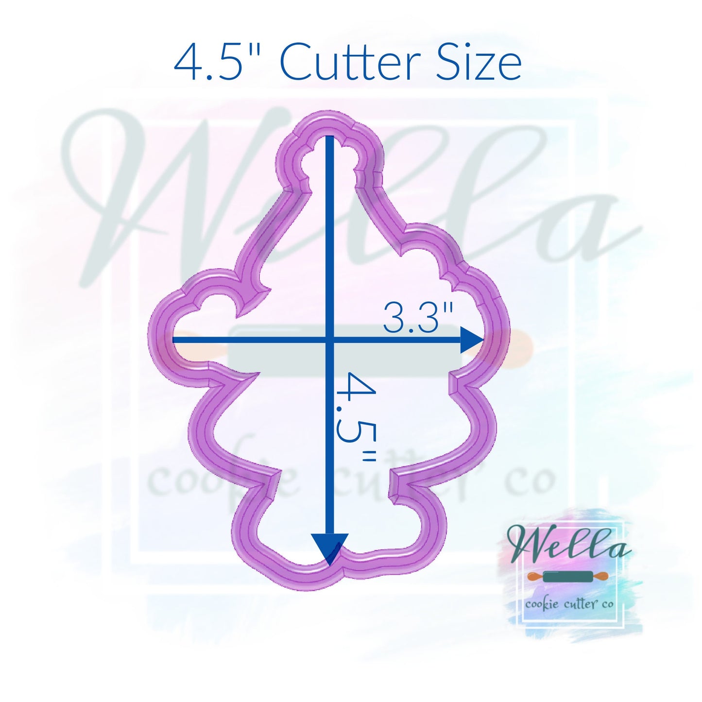 Bougie Pink Christmas Tree Cookie Cutter with Optional Stencil