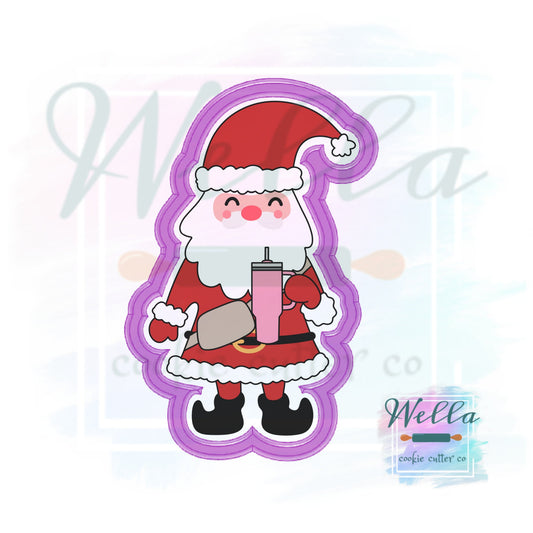 Bougie Santa Full Body Cookie Cutter with Optional Stencil