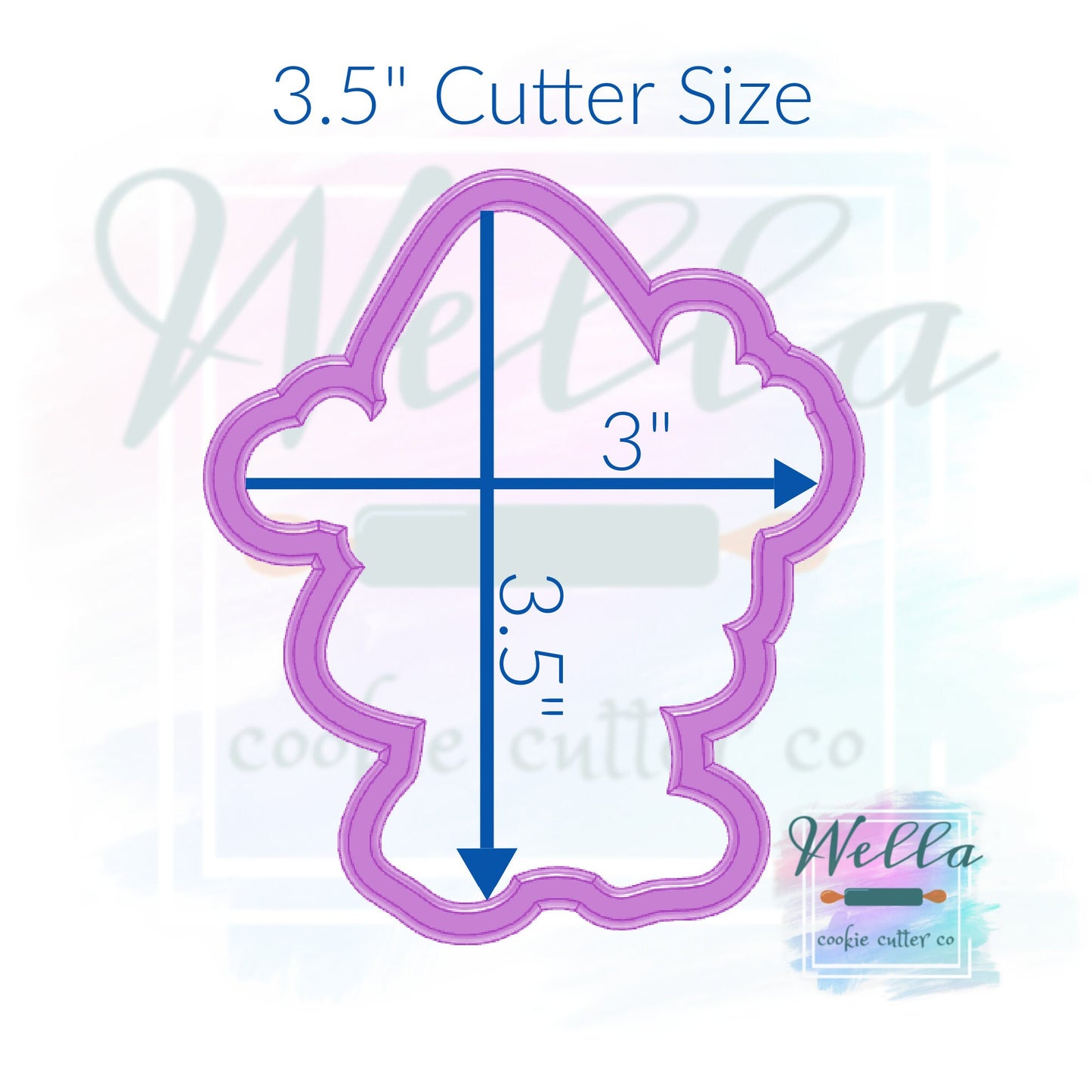 Bougie Christmas Tree Cake Cookie Cutter with Optional Stencil