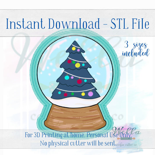 Digital STL File - Snow Globe Cookie Cutter - 3 Sizes Included 2" Mini, 3.5", & 4"