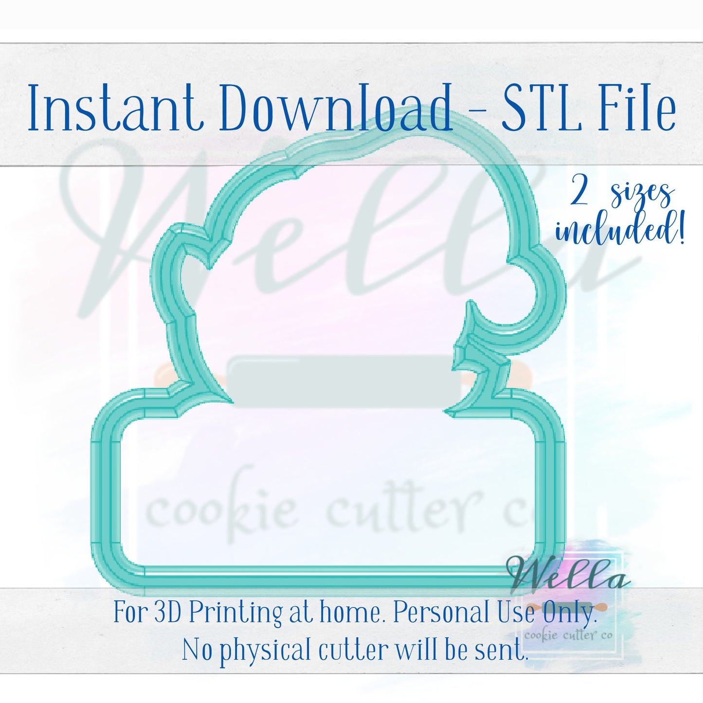 Digital STL File - Elf Boy Plaque Cookie Cutter - 2 Sizes Included 3.5" & 4"