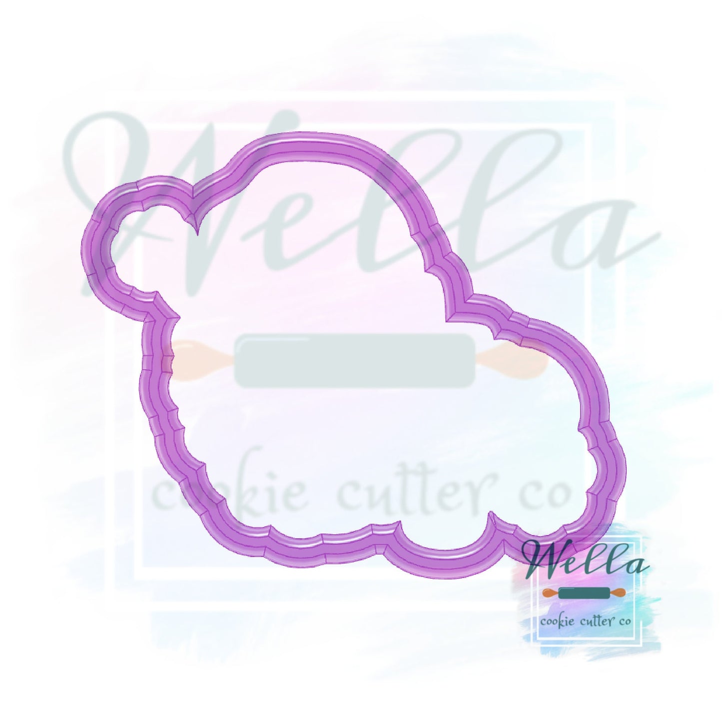 Bougie Santa Cookie Cutter with Optional Stencil, Santa with Tumbler Cookie Cutter