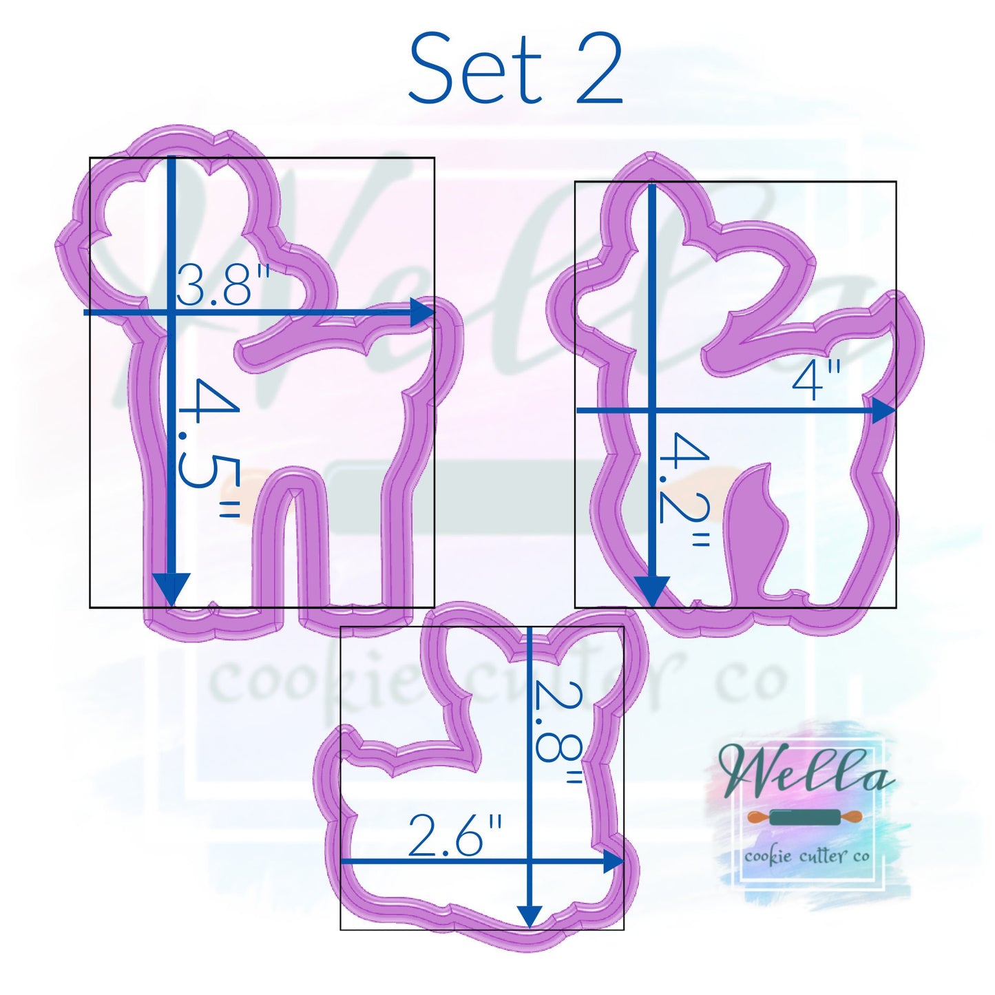 Deer Family Cookie Cutters with Optional Stencil Guides