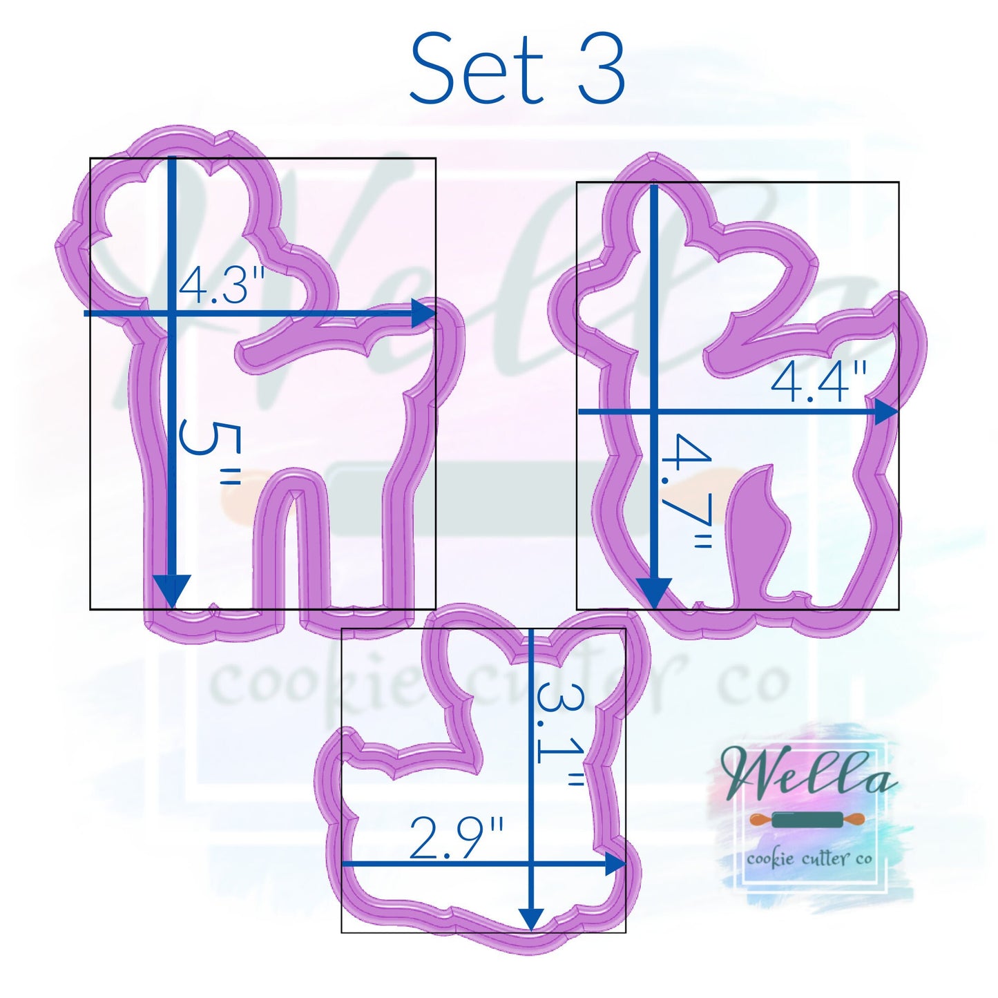 Deer Family Cookie Cutters with Optional Stencil Guides