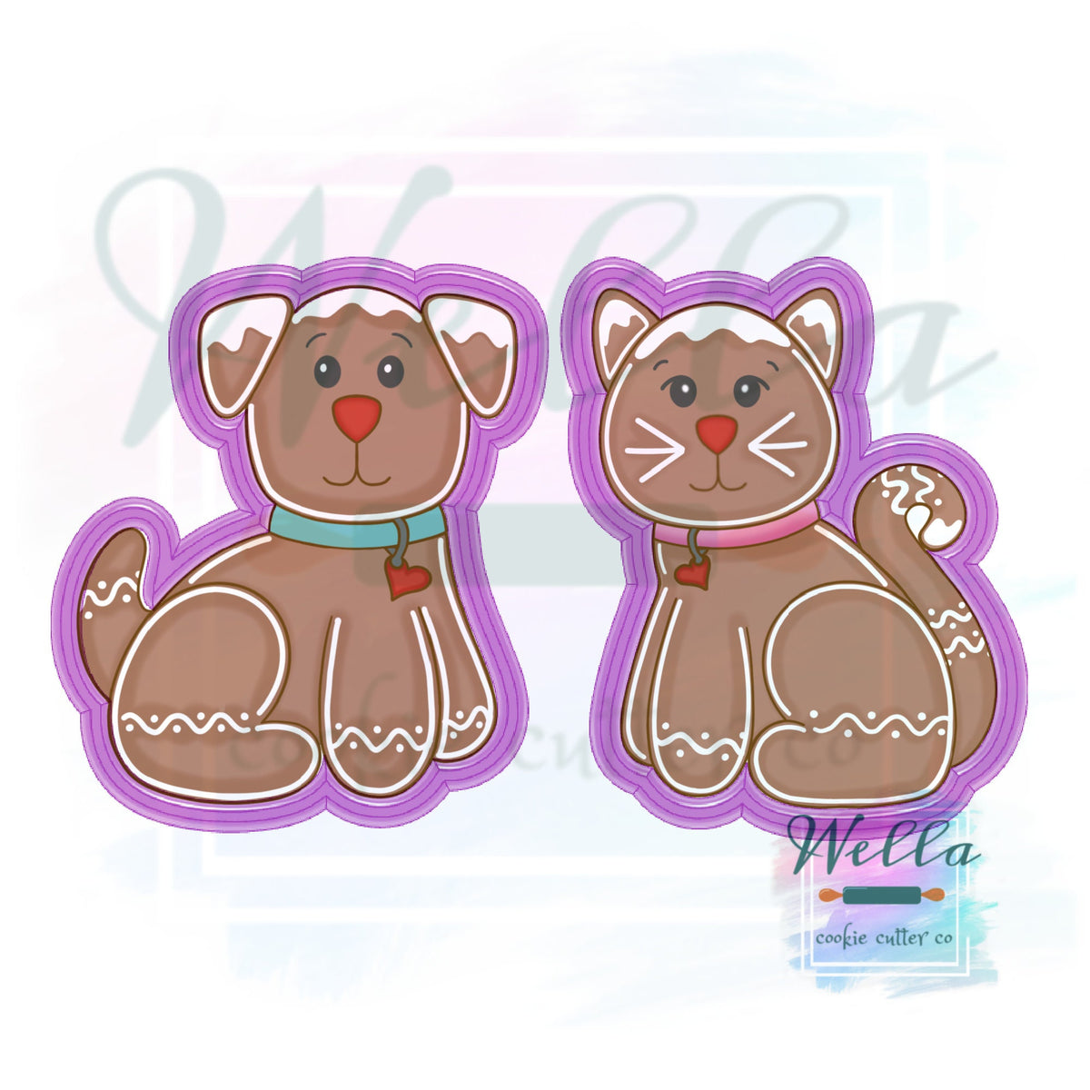 Gingerbread Pets Gingerbread Pet Set Cookie Cutters, Gingerbread Dog and Cat Cookie Cut ...