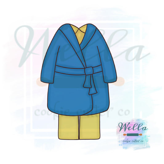 Pajamas with Robe Cookie Cutter, Little Boy Pajamas Cookie Cutter