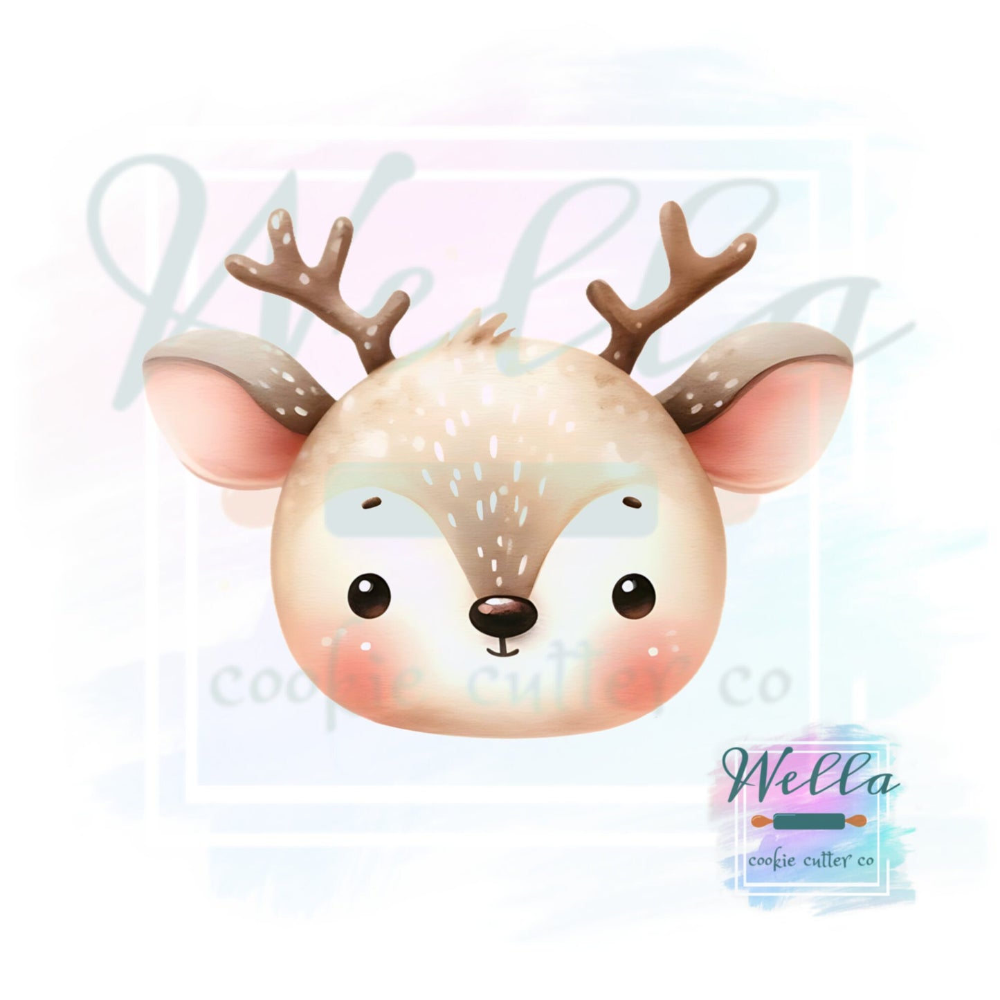 Reindeer Head #2 Cookie Cutter