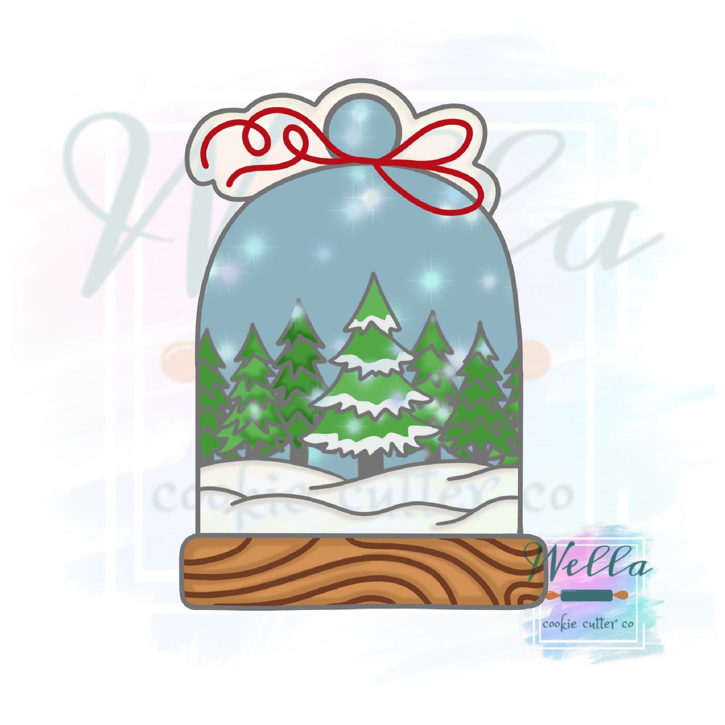 Snow Globe Cookie Cutter, Christmas Cloche Cookie Cutter
