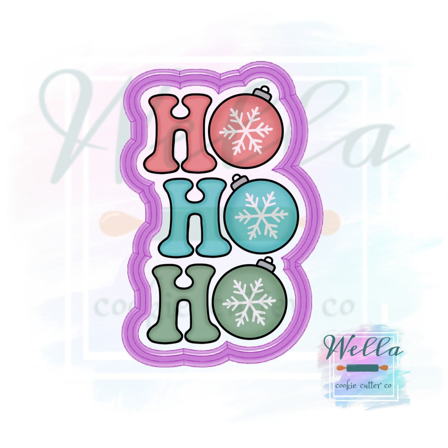 HO HO HO Cookie Cutter, Christmas Cookie Cutter