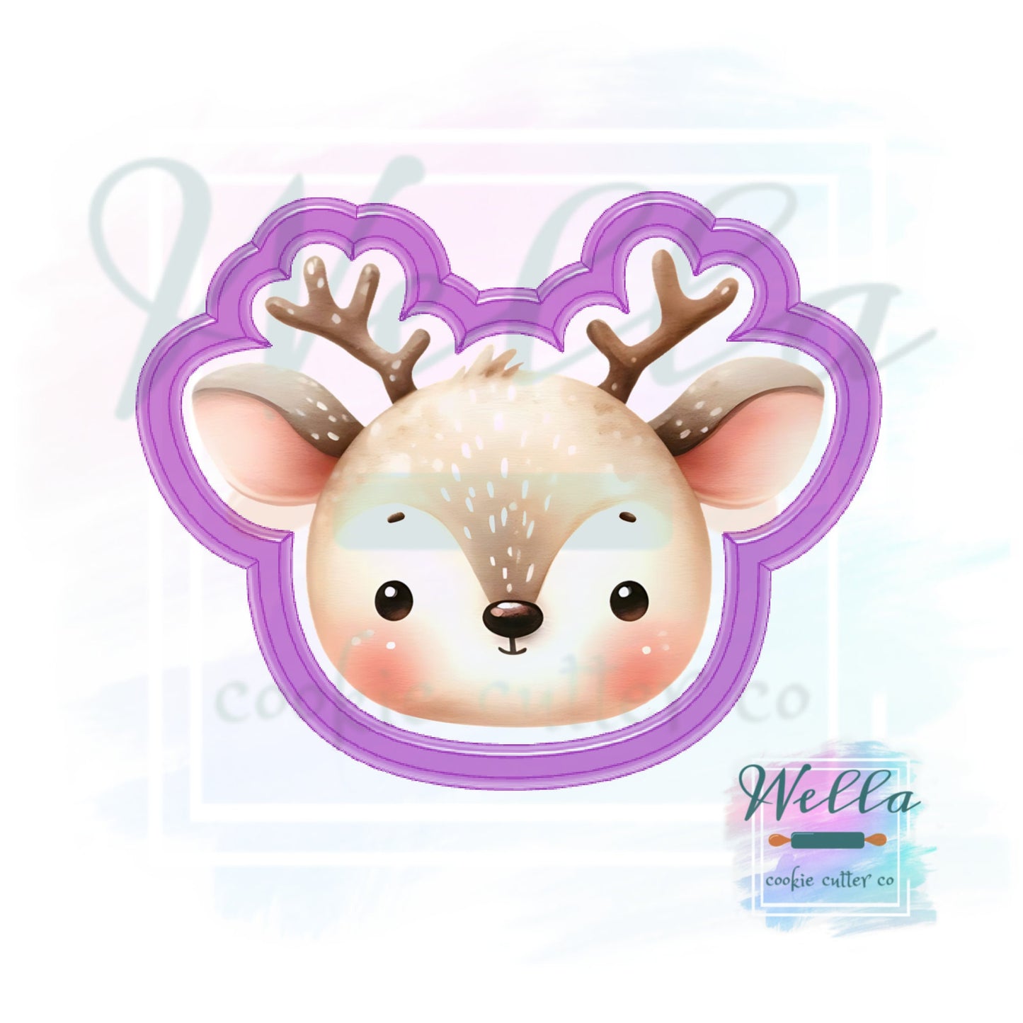Reindeer Head #2 Cookie Cutter
